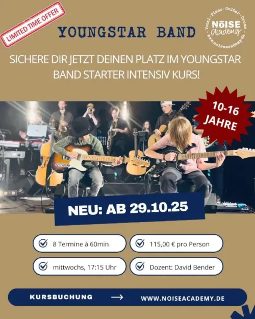 Youngstar Band (10–16 Jahre) – Starter Intensiv Kurs ab 29.10.25